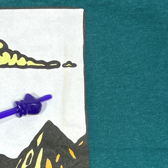 Vans Mt. Vans T-Shirt Small Teal Green Urban Outfitters Mountain Graphic *Stain* - Picture 7 of 8